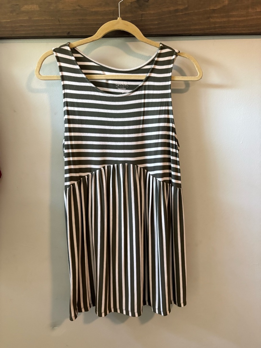 Ingrid & Isabel Olive and White Striped Tank